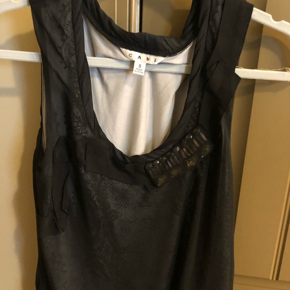 CAbi S tank dressy lace overlay look with jewels - Picture 7 of 11
